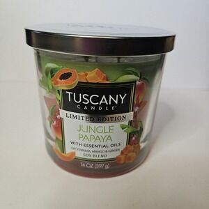 Tuscany Candle Jungle Papaya 14oz‎ 3 Wick Candle Limited Edition
